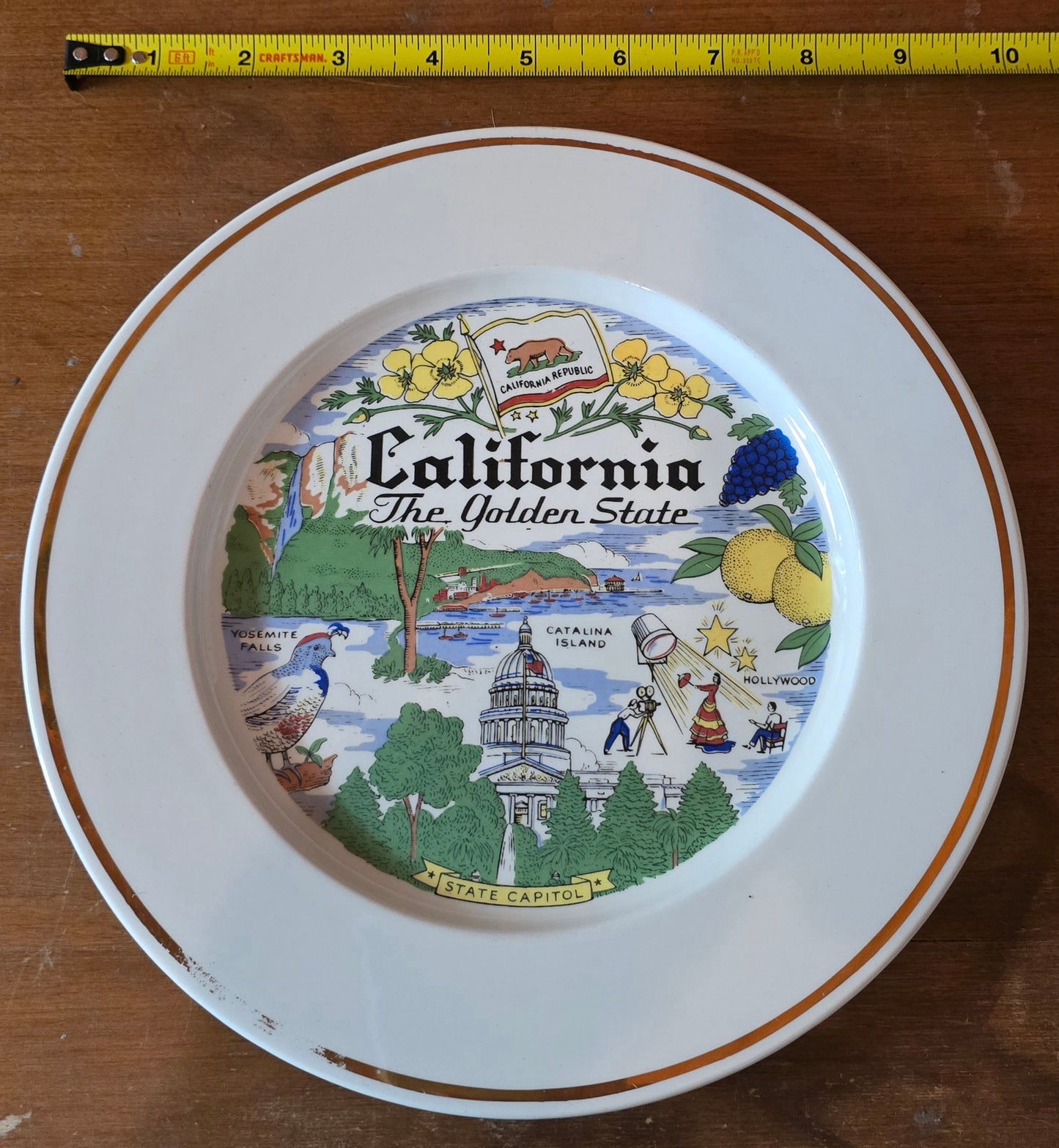 California vintage wall plate