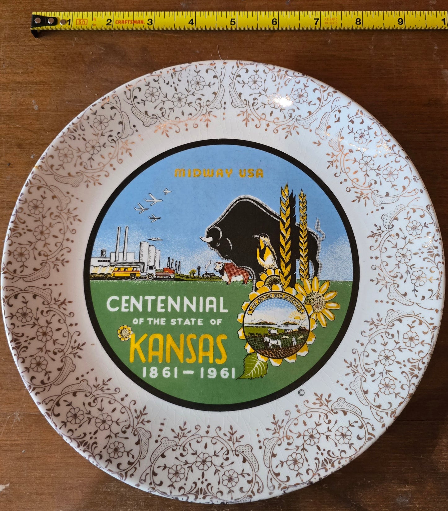 Kansas Centennial vintage wall plate