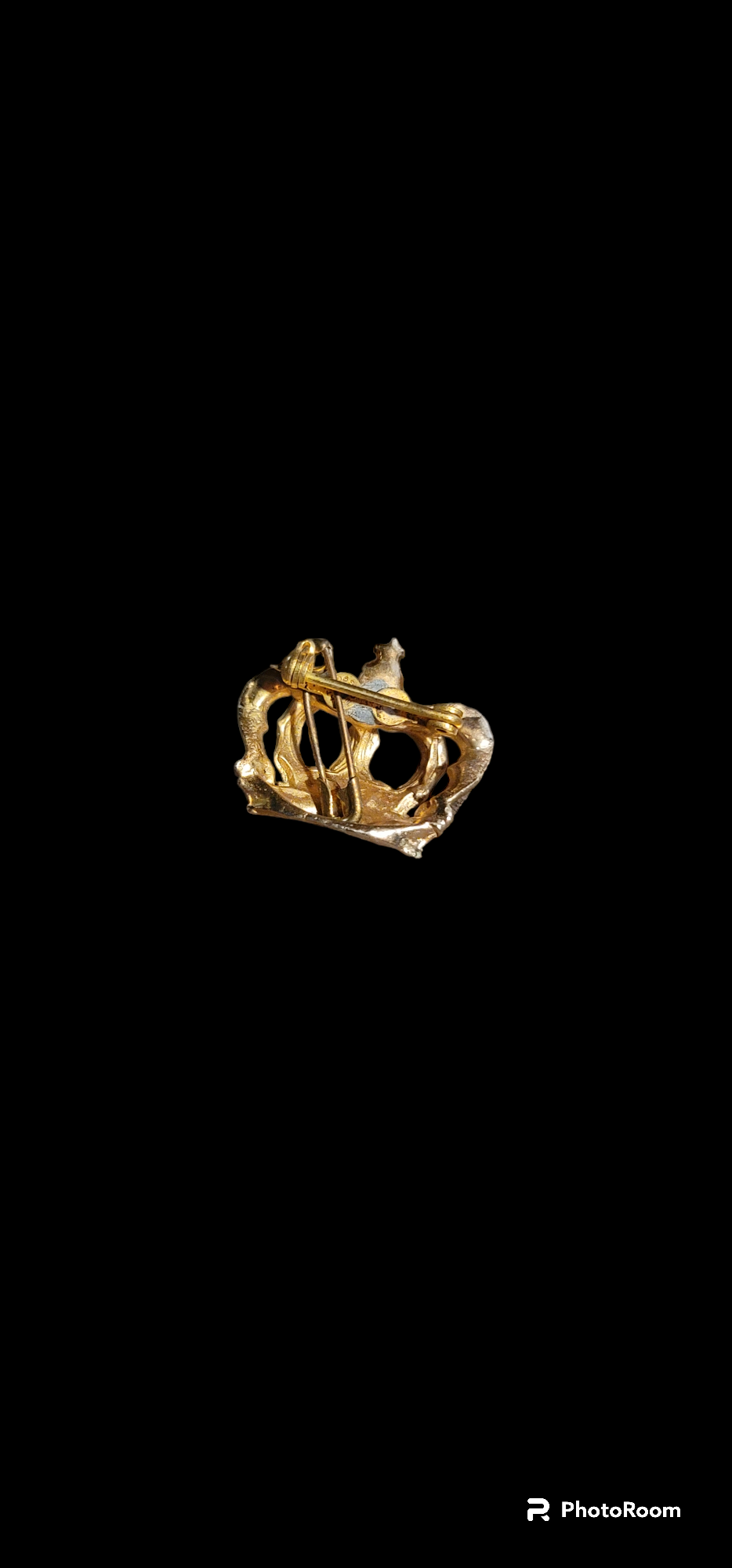 Vintage gold crown lapel pin