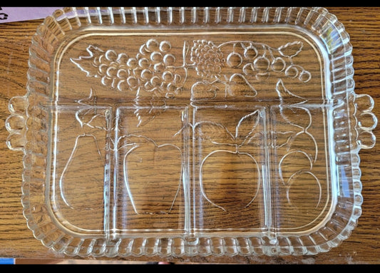 Glass serving tray or relish dish