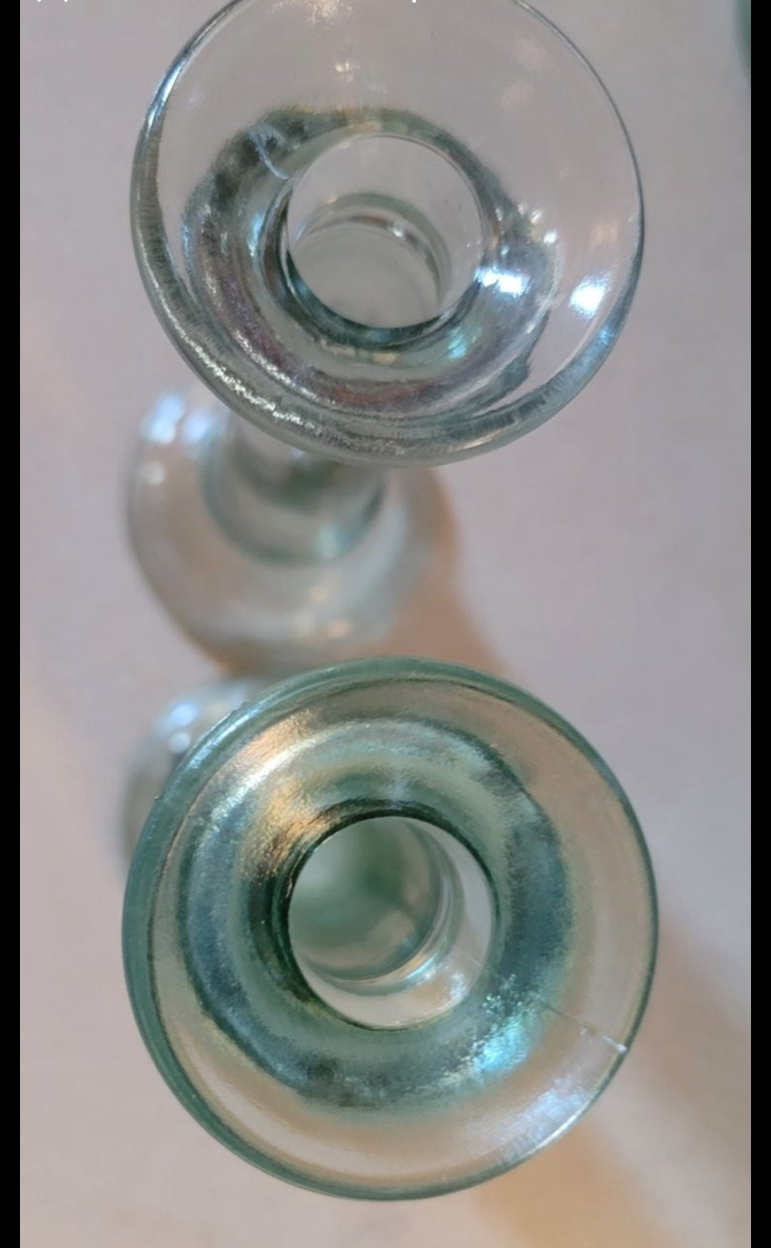 Glass candlestick holders