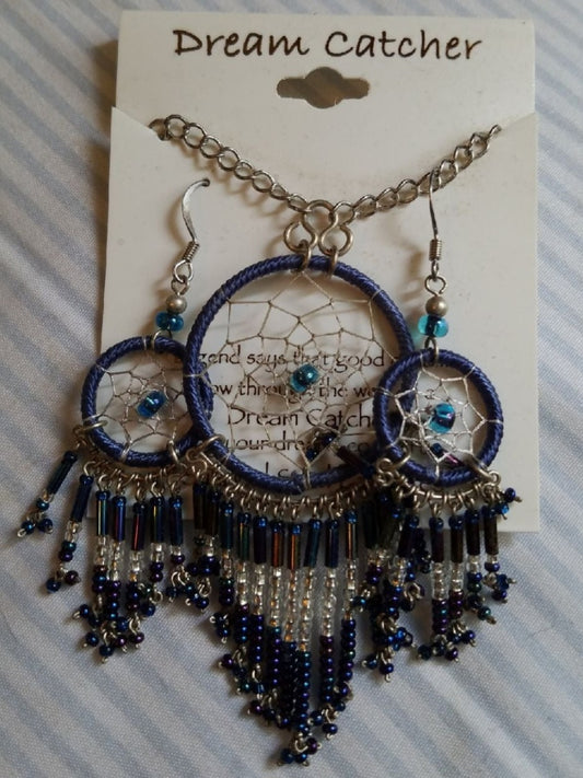 Dreamcatcher necklace & earring set