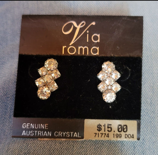 Via Roma Austrian crystal post earrings