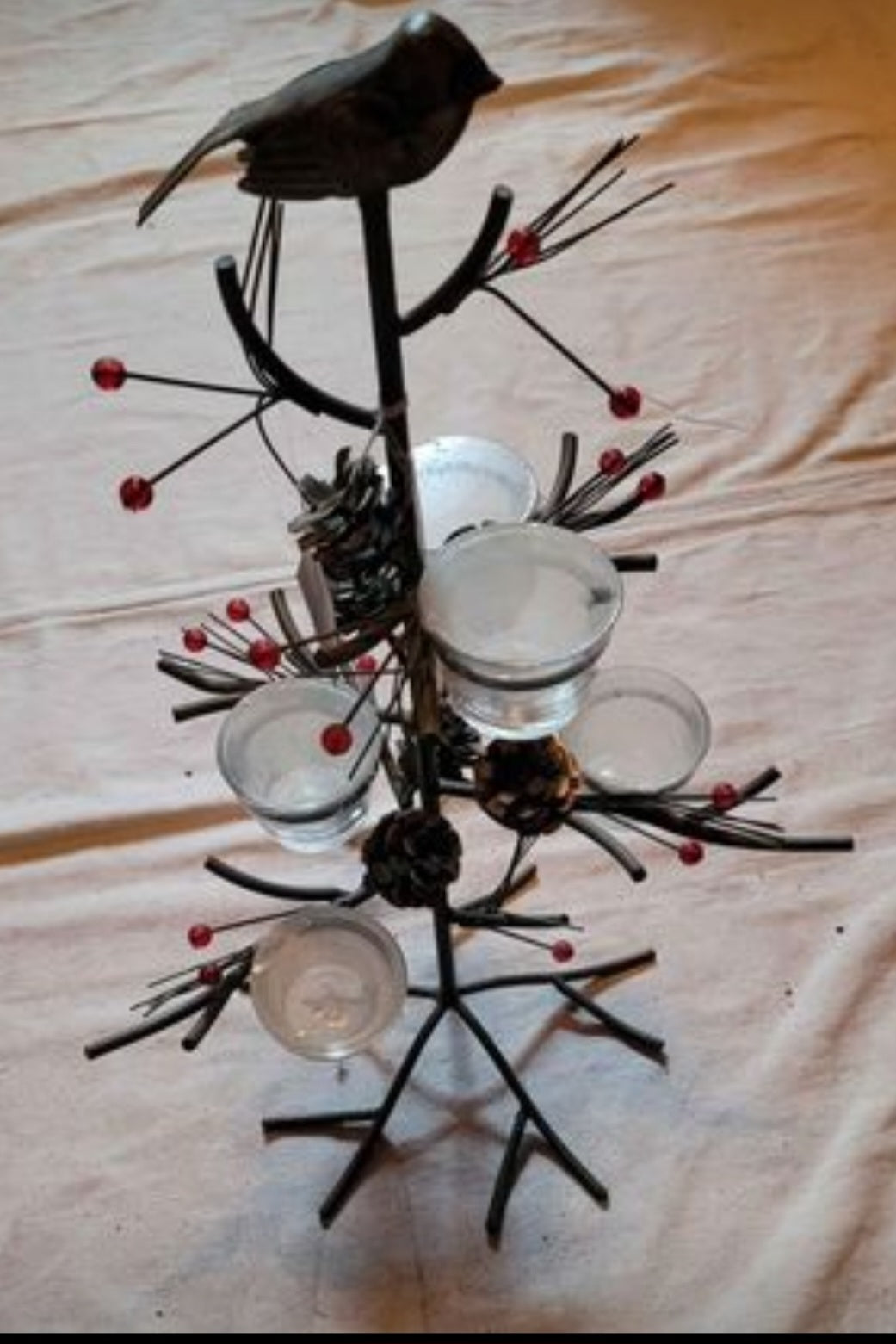 Festive tea light candle holder tree