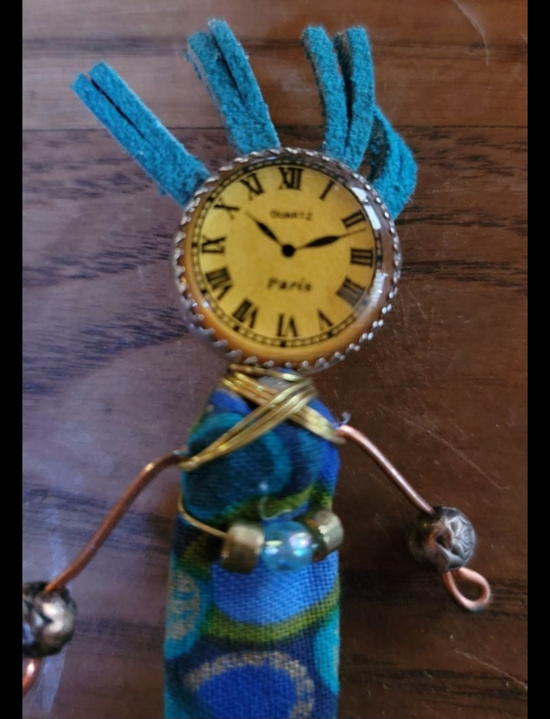 Quirky lady clock pin