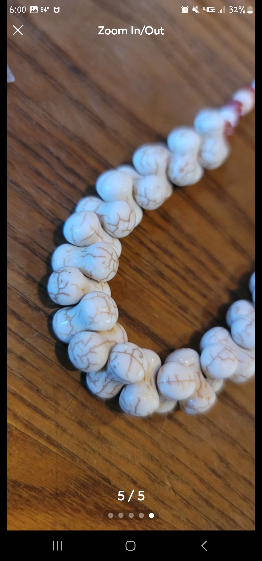 Unique bone bead necklace